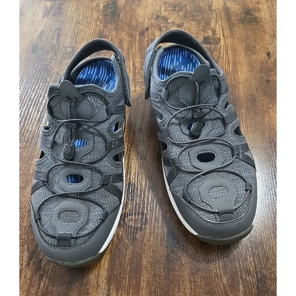 OrthoFeet Mens Gray Premium Arch Support Taurus Fisherman Sandals Size 11.5 2E